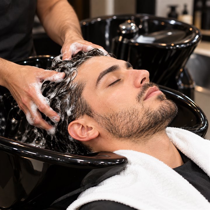 Lavagem do cabelo com shampoo